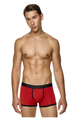MED Ανδρικό boxer TRAVIS - Κόκκινο - Μαύρο - Fashion λάστιχο - Regular Fit - Modal