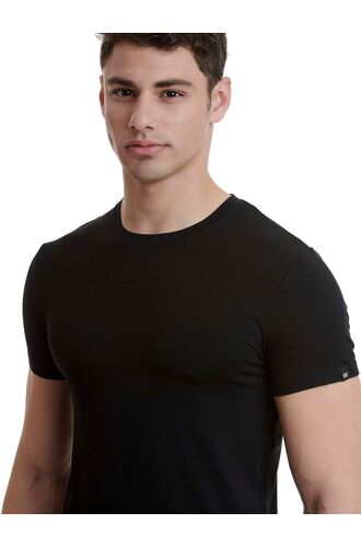 Walk Ανδρικό φανελάκι - Μαύρο - Κοντό μανίκι - bamboo - Regular Fit