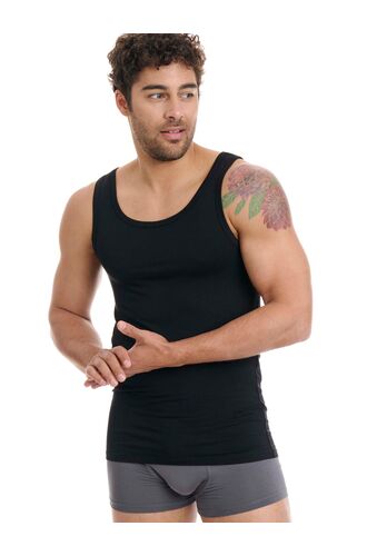 Walk Ανδρικό φανελάκι - Μαύρο -Τιράντα - bamboo - Regular Fit