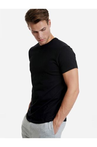 Walk Ανδρικό t-shirt - Μαύρο - Κοντό μανίκι - Cotton - Regular Fit