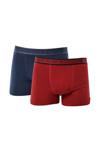 Ανδρικό boxer Body Glove - Μπλε - Μπορντό - Fashion με logo - 2 pack - Cotton - Regular Fit