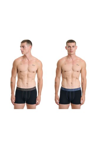 Ανδρικό boxer Walk - Μαύρο - Fashion λάστιχο με logo - 2 pack - Bamboo - Regular Fit