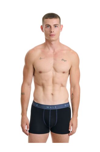 Ανδρικό boxer Walk - Μαύρο - Fashion λάστιχο με logo - 2 pack - Bamboo - Regular Fit