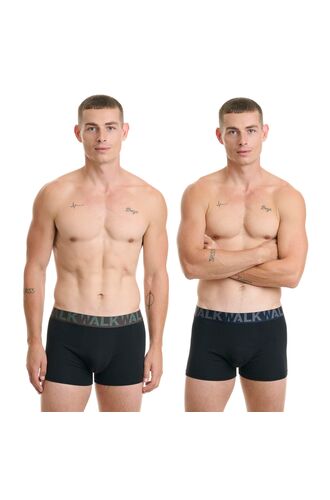 Ανδρικό boxer Walk - Μαύρο - Fashion λάστιχο με logo - 2 pack - Cotton - Regular Fit