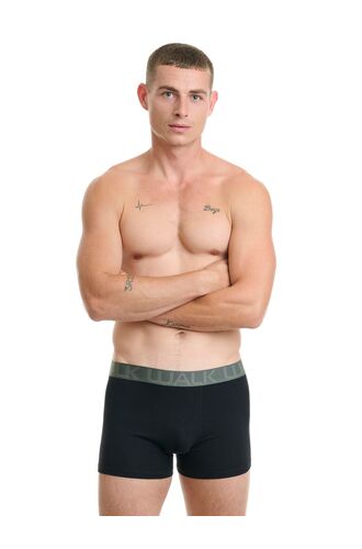 Ανδρικό boxer Walk - Μαύρο - Fashion λάστιχο με logo - 3 pack - Cotton - Regular Fit