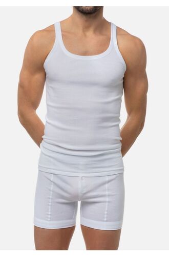 Ανδρικό φανελάκι Minerva - Αμάνικο - Λευκό - Regular Fit - CottonΑνδρικό φανελάκι Minerva - Αμάνικο - Λευκό - Regular Fit - Cotton