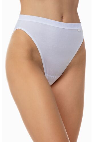 Γυναικείο Brazil slip Minerva - Λευκό - Ψηλόμεσο - 2 Pack - Regular Fit - Cotton