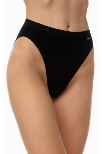 Γυναικείο Brazil slip Minerva - Μαύρο - Ψηλόμεσο - 2 Pack - Regular Fit - Cotton