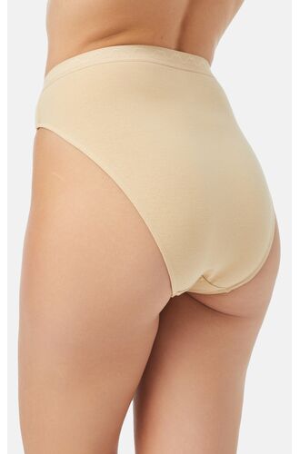 Γυναικείο Brazil slip Minerva - Μπεζ - Ψηλόμεσο - 2 Pack - Regular Fit - Cotton