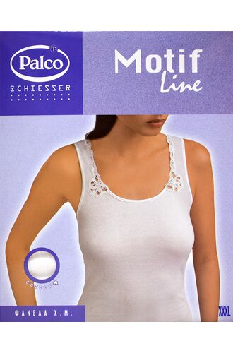 Γυναικείο φανελάκι Palco Motif Line - Top βαμβακερό με φαρδιά τιράντα