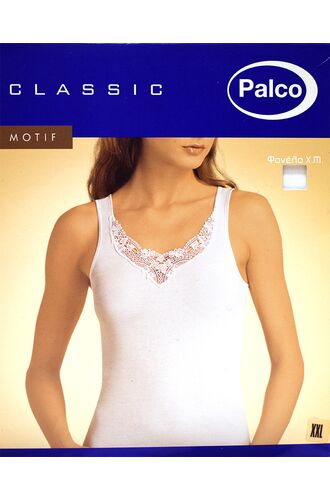 Γυναικείο φανελάκι Palco Classic Motif - Top βαμβακερό με φαρδιά τιράντα