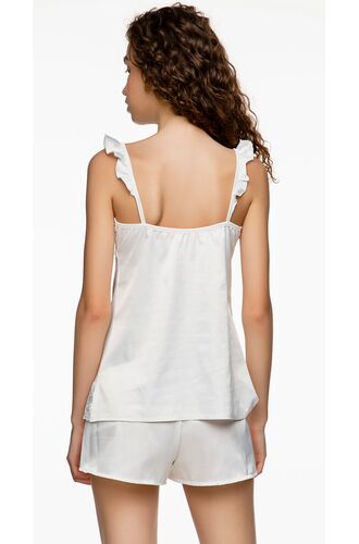 Νυφικό Baby doll Miss Rosy - Σατέν Ιβουάρ - Δαντέλα