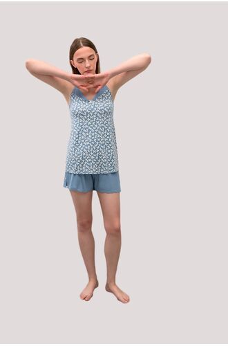 Γυναικεία πυτζάμα Vamp - Καλοκαιρινή με σορτς - Serene Blue