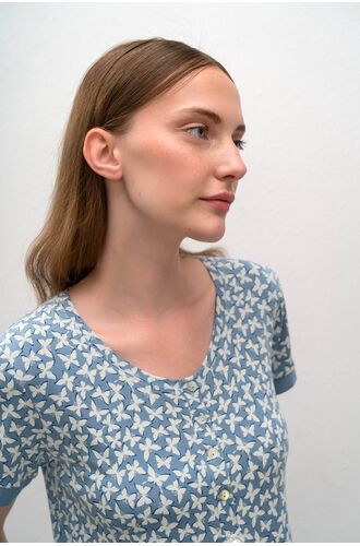 Γυναικεία πυτζάμα  Vamp - Κάπρι παντελόνι - Serene Blue