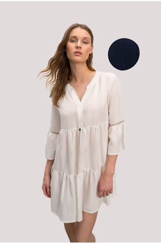 Γυναικείο Beachwear Vamp - Λινό φόρεμα mini - Blue marine