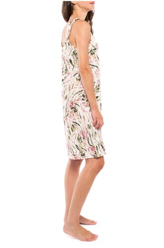 Γυναικείο Νυχτικό Pink Label - Midi - Εμπριμέ - Τιράντα