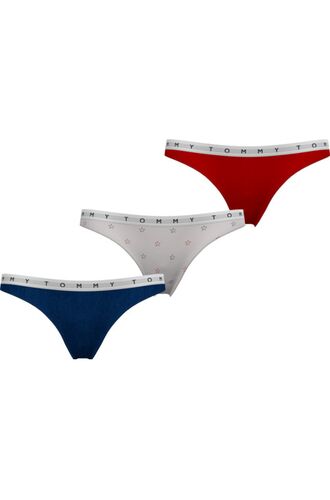 Γυναικείο String Tommy Hilfiger - Βαμβακερό Multi Color - Print - 3 pack