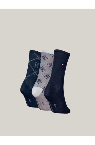 Γυναικείες Κάλτσες Tommy Hilfiger - Giftbox - Navy  με σχέδιο - 3 Pack - Cotton