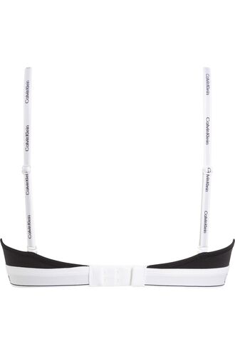 Γυναικείο Σουτιέν Calvin Klein - T-shirt Bra - Μαύρο - Λευκό λάστιχο - Cotton - Regular Fit