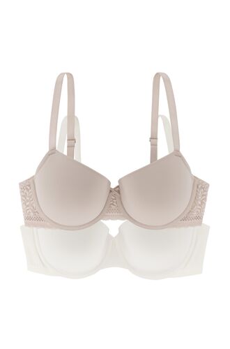 Σουτιέν Dorina Meeka - 1+1 ΔΩΡΟ - Μπεζ - Λευκό - Μεγάλα μεγέθη - Cup D E