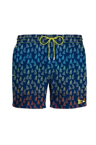 Ανδρικό Μαγιό Johnny Brasco - Navy Shorts - Print βάρκες