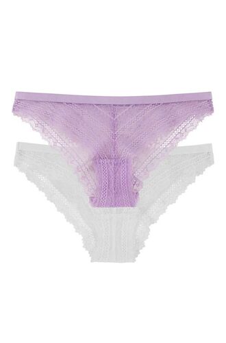 Dorina Γυναικείο Brazil Caia - 1+1 ΔΩΡΟ - Λιλά & Λευκό - 2 Pack