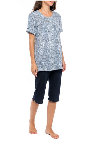 Γυναικεία πυτζάμα Pink Label - Animal print - Κάπρι - Plus size