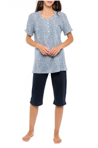 Γυναικεία πυτζάμα Pink Label - Animal print - Κάπρι - Plus size