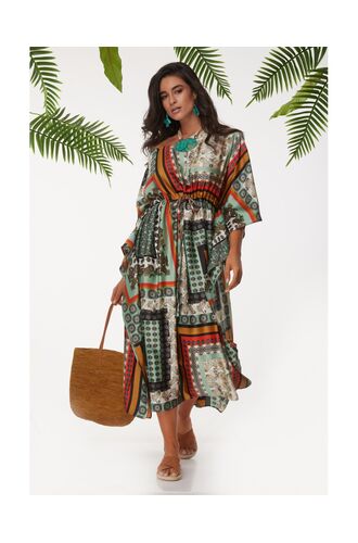 Γυναικείο Beachwear Rock Club - Εμπριμέ καφτάνι - One Size