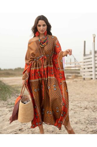 Γυναικείο Beachwear Rock Club - Εμπριμέ καφτάνι - One Size