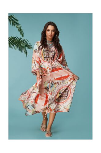 Γυναικείο Beachwear Rock Club - Εμπριμέ καφτάνι - One Size