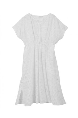 Γυναικείο Beachwear Rock Club - Λευκό Φόρεμα Midi - Κιπούρ Δαντέλα