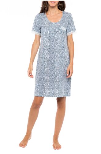 Γυναικείο Νυχτικό Pink Label - Κοντό μανίκι - Animal print