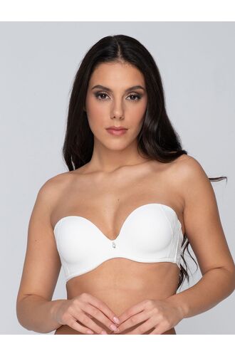 Σουτιέν στράπλες Luna Melody - Ιβουάρ - Τέλειο Κράτημα - Cup B D