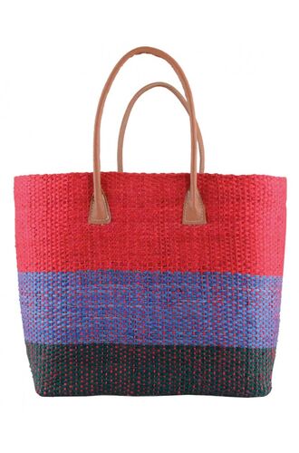 Τσάντα θαλάσσης Rock Club - Χειροποίητη - Πλεκτή - Τρίχρωμη