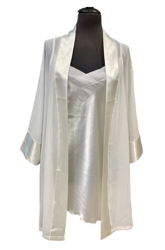 Γυναικεία Ρόμπα Μουσελίνα - Νυχτικό Σατέν - Σετ Fontana di vita - Ιβουάρ