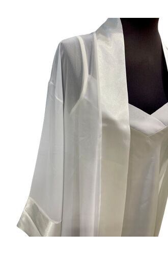 Γυναικεία Ρόμπα Μουσελίνα - Νυχτικό Σατέν - Σετ Fontana di vita - Ιβουάρ