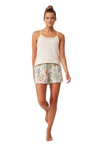 Γυναικείο Baby Doll Penye Mood  - Πυτζάμα καλοκαιρινή - Λευκή Floral