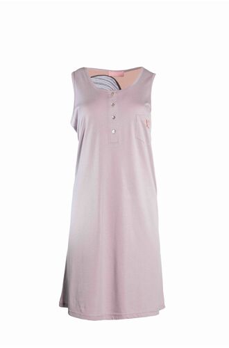 Γυναικείο Νυχτικό Pink Label - WILD FLOWERS - Αμάνικο - Με πατιλέτα - Cotton