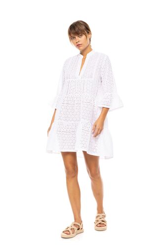 Γυναικείο Beachdress Pink Label -  Φόρεμα Λευκό - Κοφτό κέντημα - Regular Fit - CottonΓυναικείο Beachdress Pink Label -  Φόρεμα Λευκό - Κοφτό κέντημα - Regular Fit - Cotton