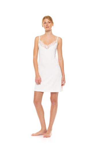 Γυναικείο Νυχτικό Pink Label - Τιράντα - Λευκό - Bamboo - NIGHTGOWN