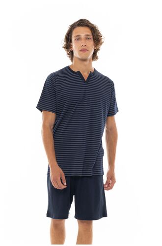 Ανδρική Καλοκαιρινή Πυτζάμα Ulisse - Stripe - V-NECK - Κοντό μανίκι - Cotton