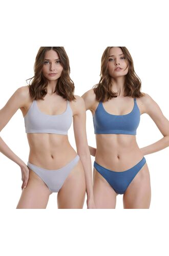 Γυναικείο brazil slip Walk με σχέδια - Brief από ίνες bamboo - 2 pack