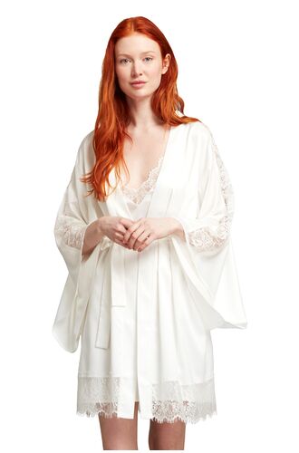 Σετ ρόμπα & νυχτικό Penye Mood  - Εκρού - Σατέν