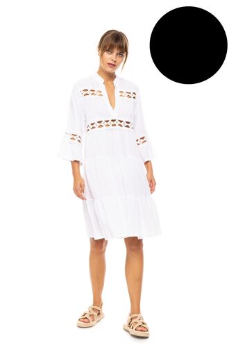 Γυναικείο Beachdress Pink Label -  Φόρεμα - Μαύρο - Regular Fit - Viscose