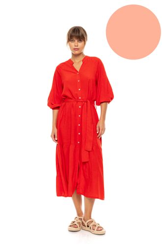 Γυναικείο Beachdress Pink Label - Σεμιζιέ Μακρύ Φόρεμα - Salmon - Viscose