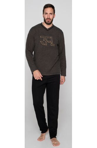 Ανδρική πυτζάμα Jeannette - Εμπριμέ - Μαύρο