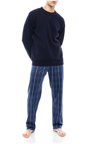 Ανδρική πυτζάμα Pink Label - Μπλε - Καρό παντελόνι