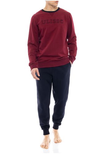 Ανδρική πυτζάμα Pink Label - Μπλε - Μπορντό