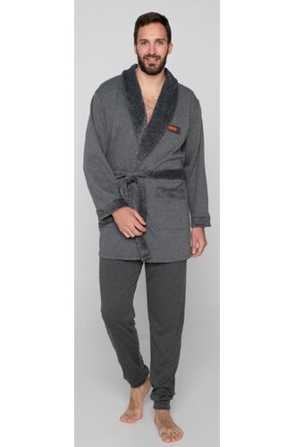 Ανδρική ρόμπα Jeannette - Ανθρακί - Δετή